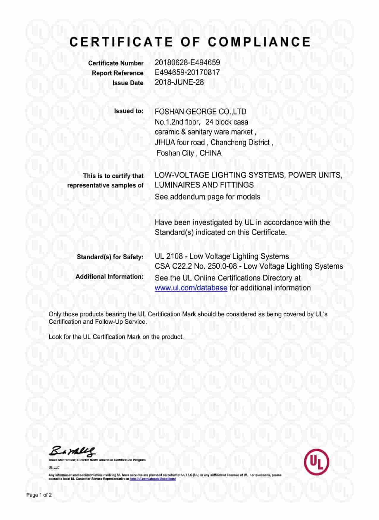 Certificates shared on request