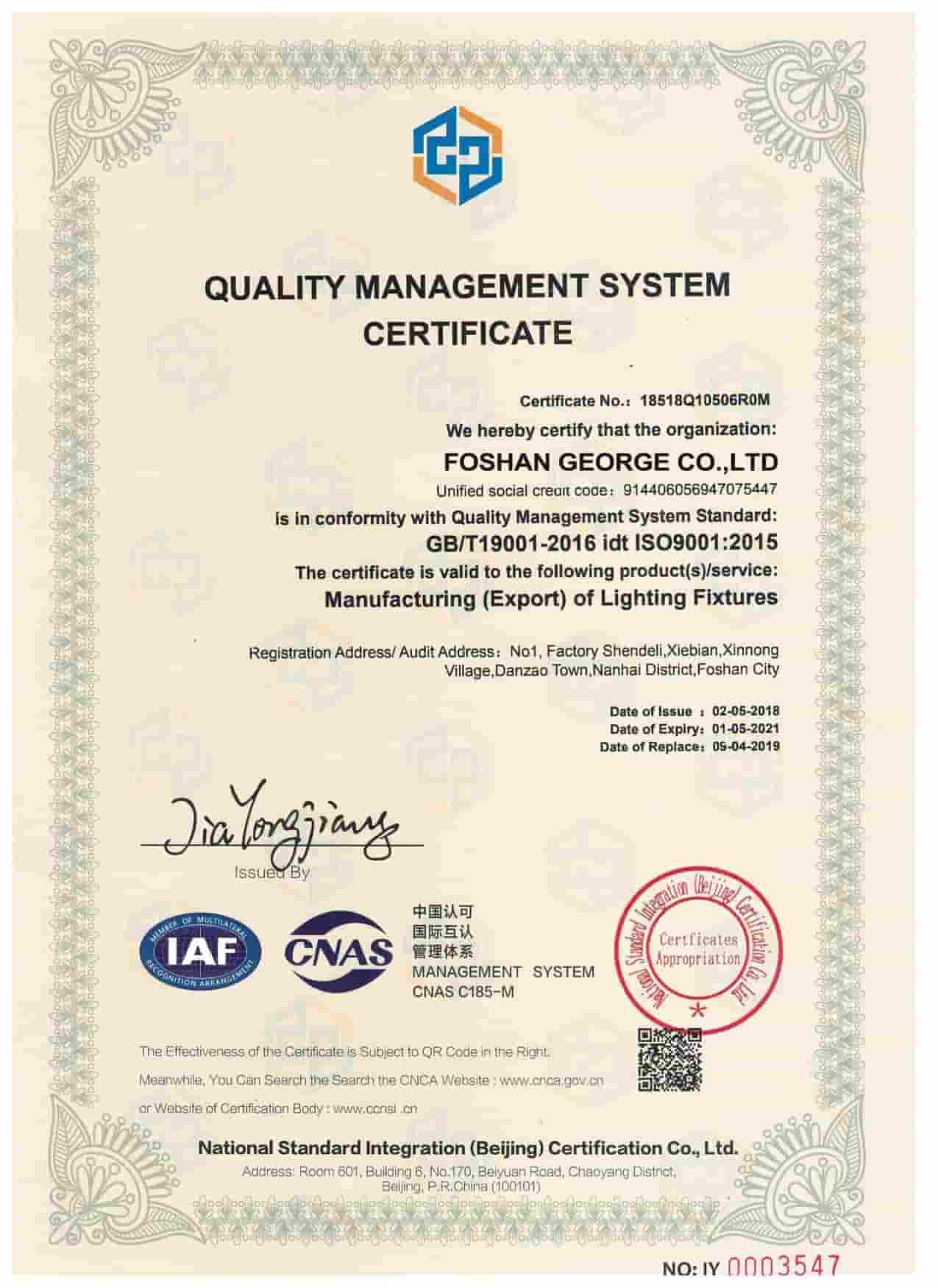Certificates shared on request