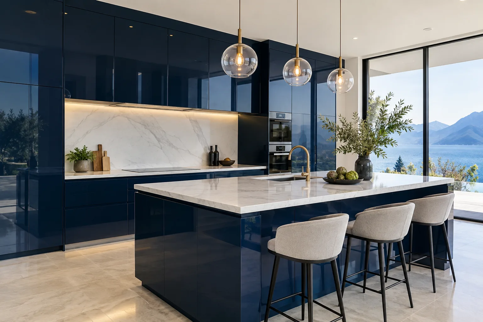 Lacquer kitchen cabinets