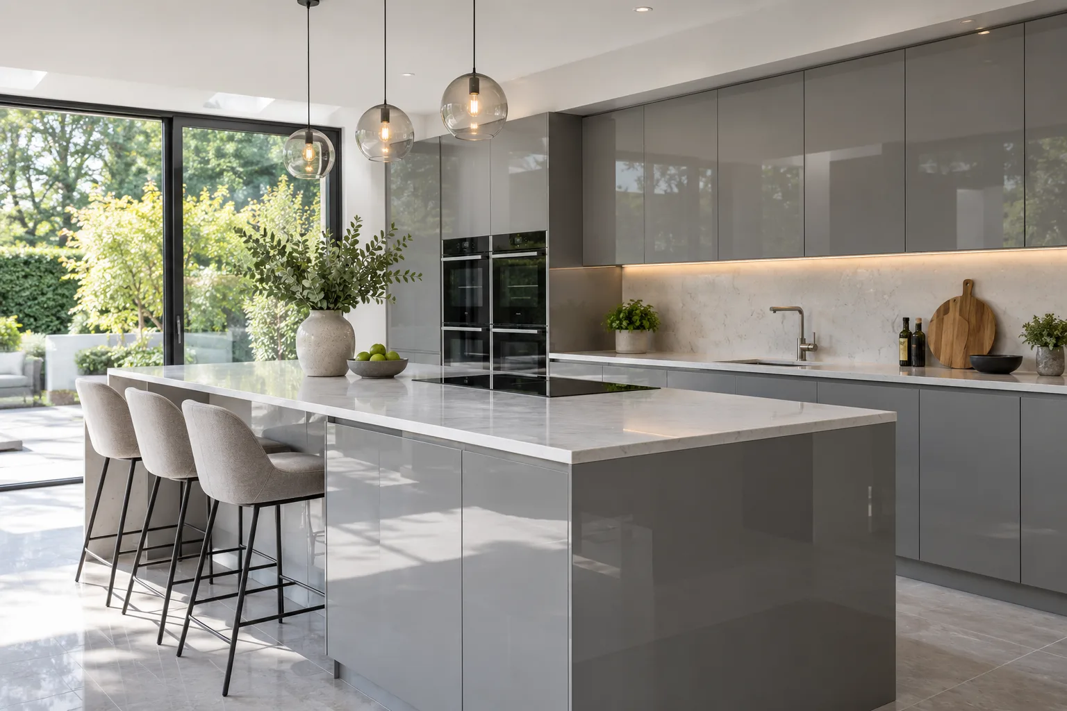 PET high-gloss kitchen cabinets