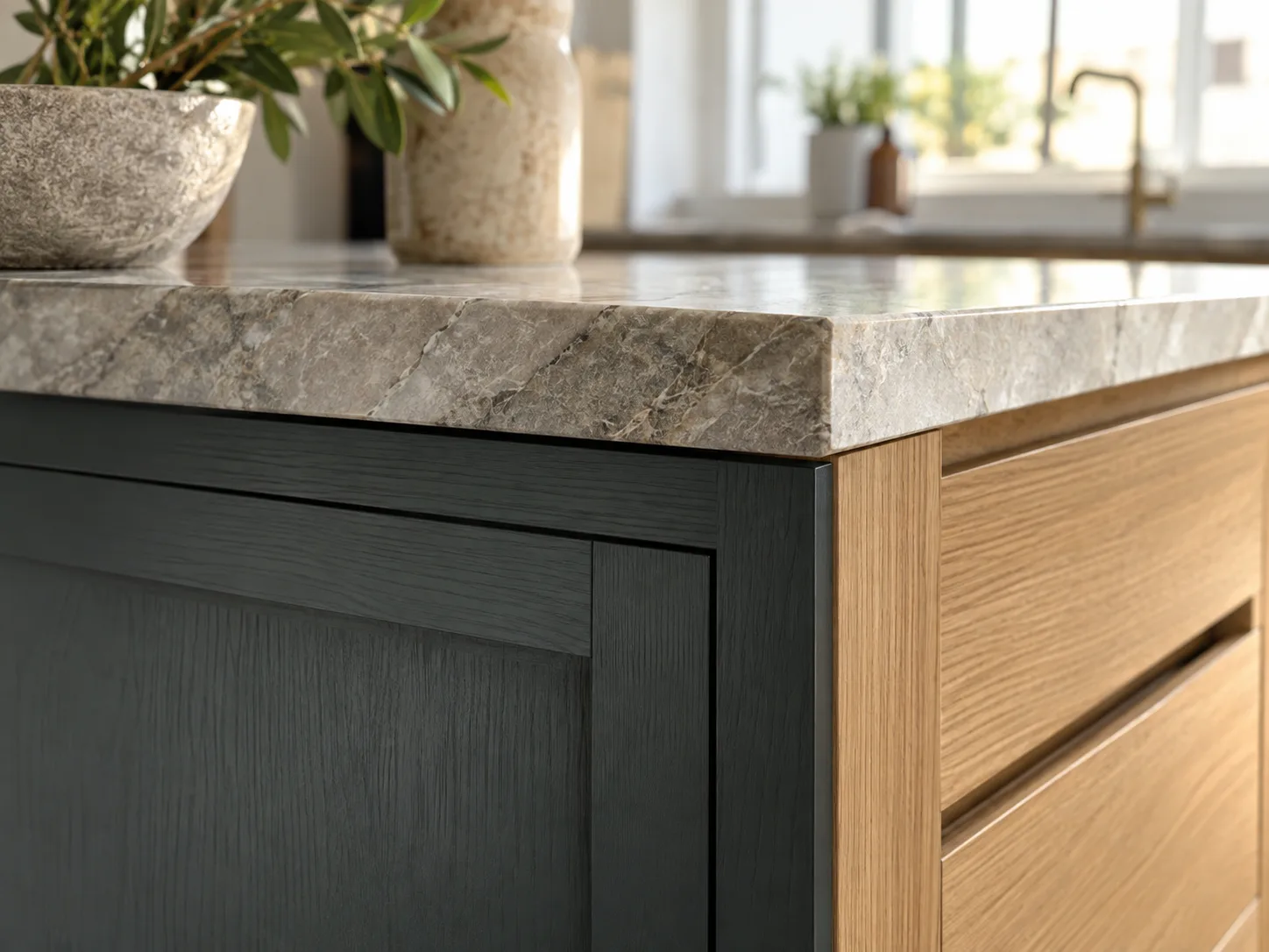 Two-tone modern kitchen cabinets