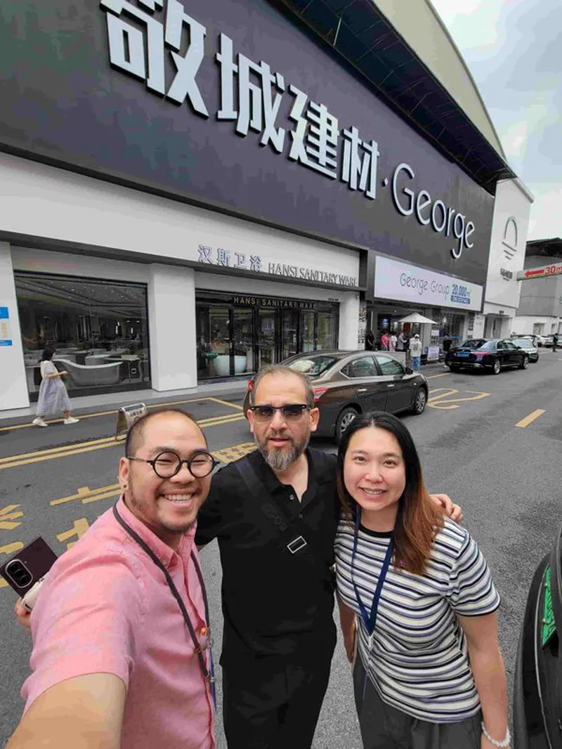 Australian builder visiting the George Group showroom in Foshan