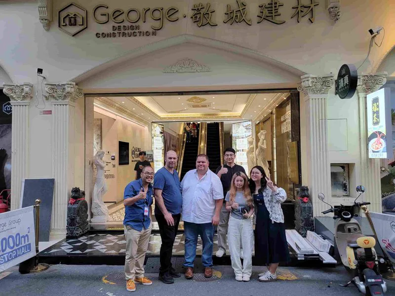 US hotel procurement team at the showroom