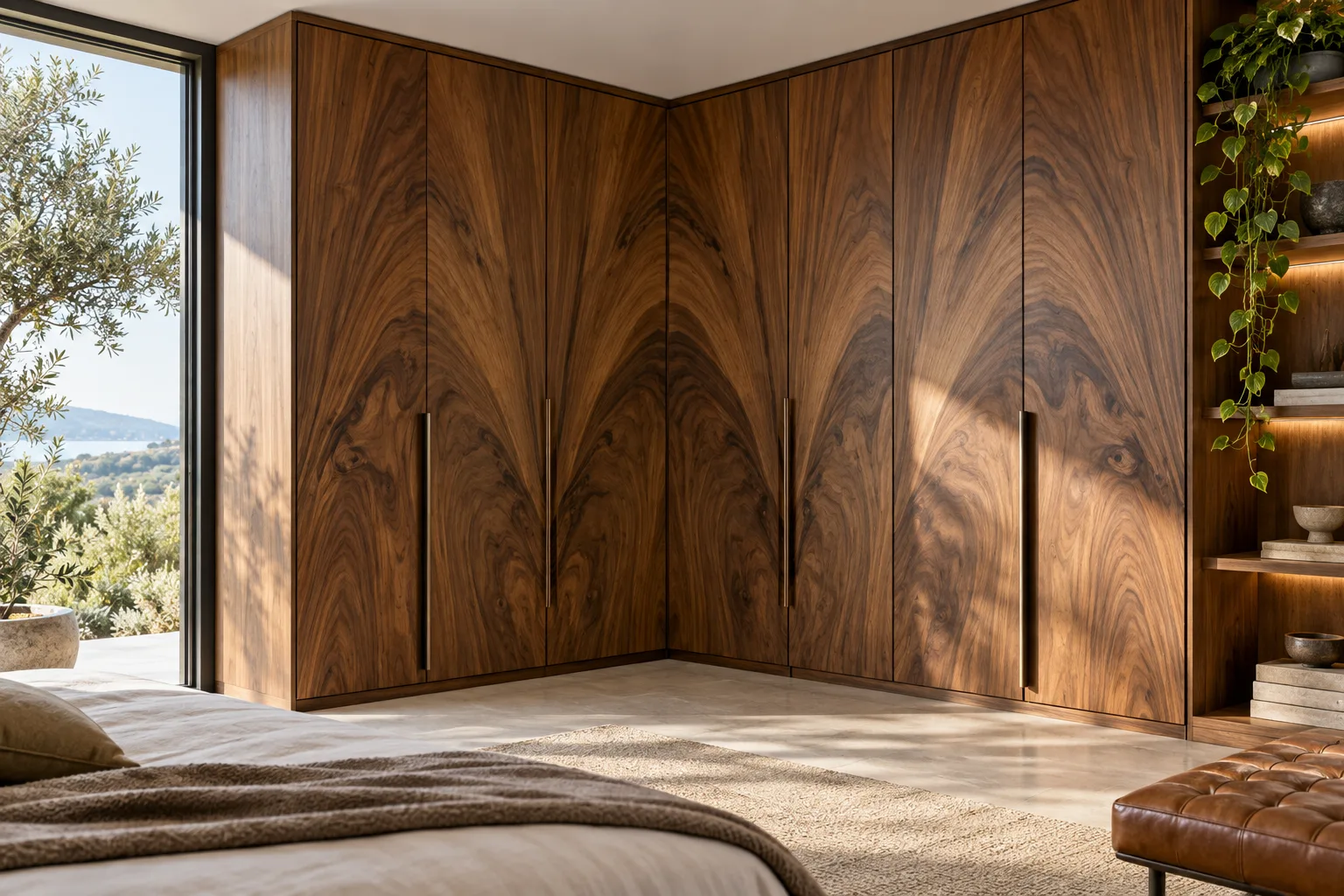 Wood veneer wardrobe